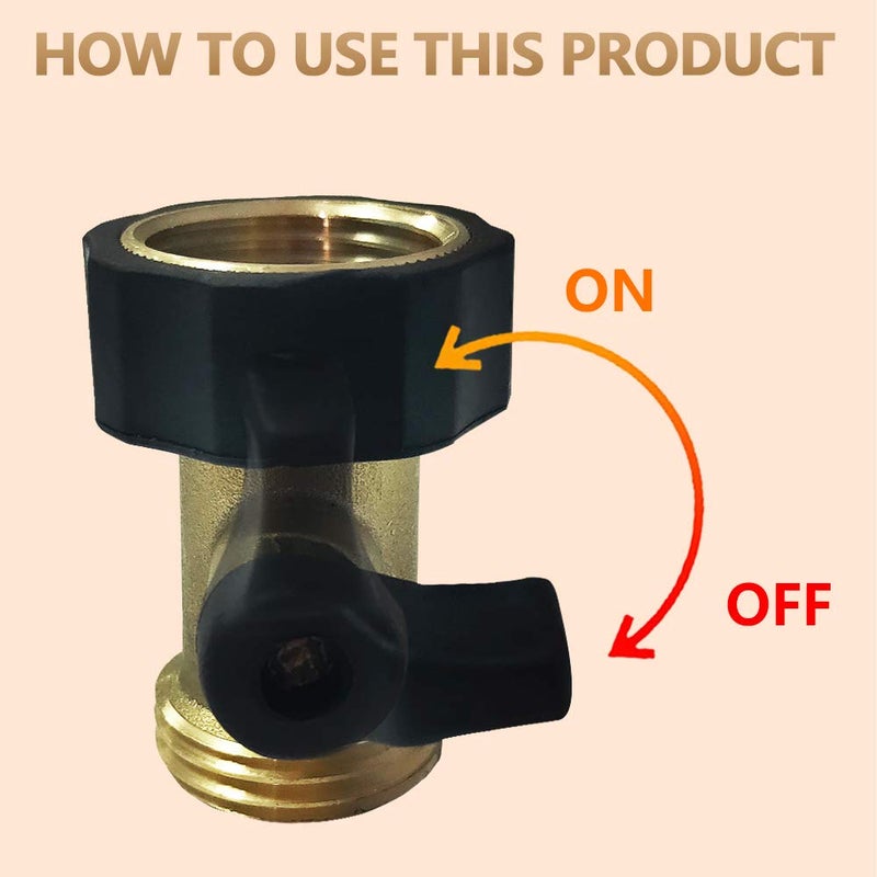HQMPC Heavy Duty Brass Shut Off Valve Garden Hose Shut Off Valve Garden Hose Connector (2PCS) +4 Extra Pressure Washers - Image 3